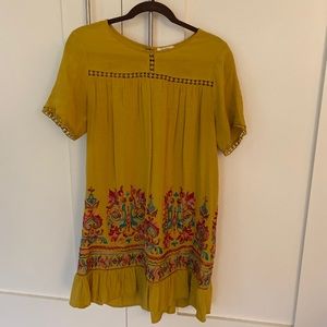 (B) Colorful embroidered Umgee short dress/tunic.